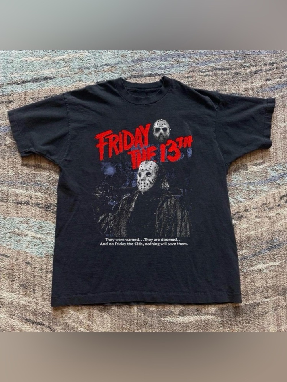 Friday The 13th Jason Voorhees Vintage Horror Black Graphic T-Shirt